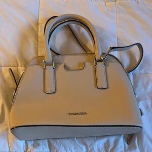 Calvin Klein Cream Structured Satchel